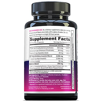 Vitauthority Women's Hormone Balance Supplement - 40:1 Myo-Inositol & D-Chiro Inositol + DIM | Skin, Energy & Cycle Support