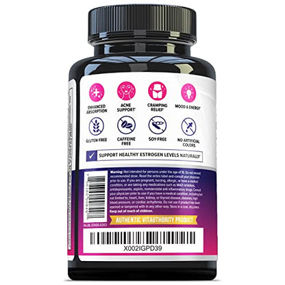 Vitauthority Women's Hormone Balance Supplement - 40:1 Myo-Inositol & D-Chiro Inositol + DIM | Skin, Energy & Cycle Support