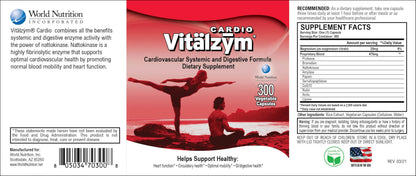 VITÄLZYM Cardio Proteolytic Systemic Enzymes – Serrapeptase, Nattokinase & CoQ10 (300 Capsules)