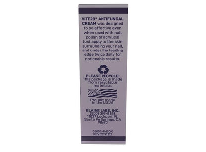 VITÉ20 V20 Antifungal Cream for Hands & Feet | Nail & Skin Care