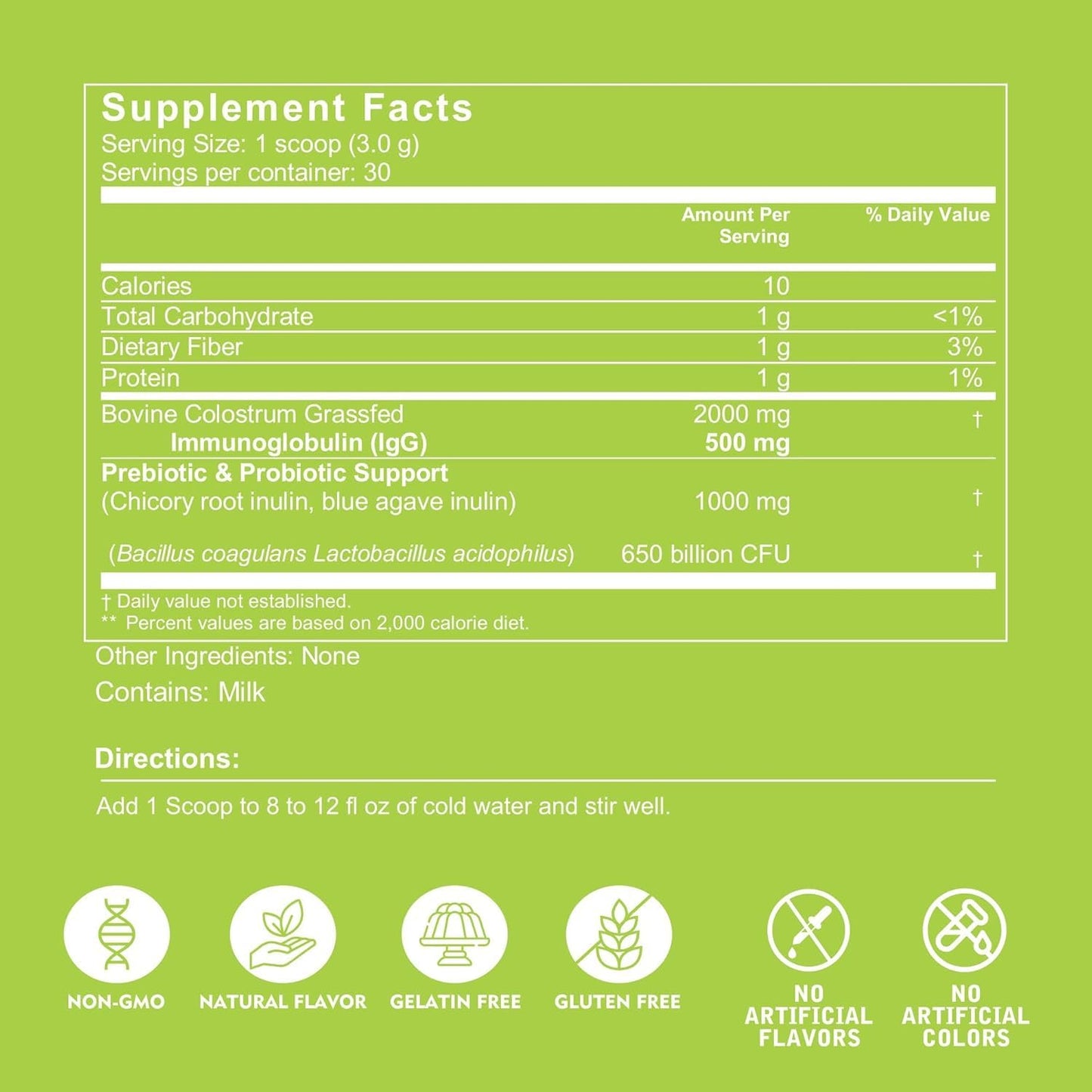 VITINITY Grass-Fed Bovine Colostrum Powder for Humans – Unflavored 90g