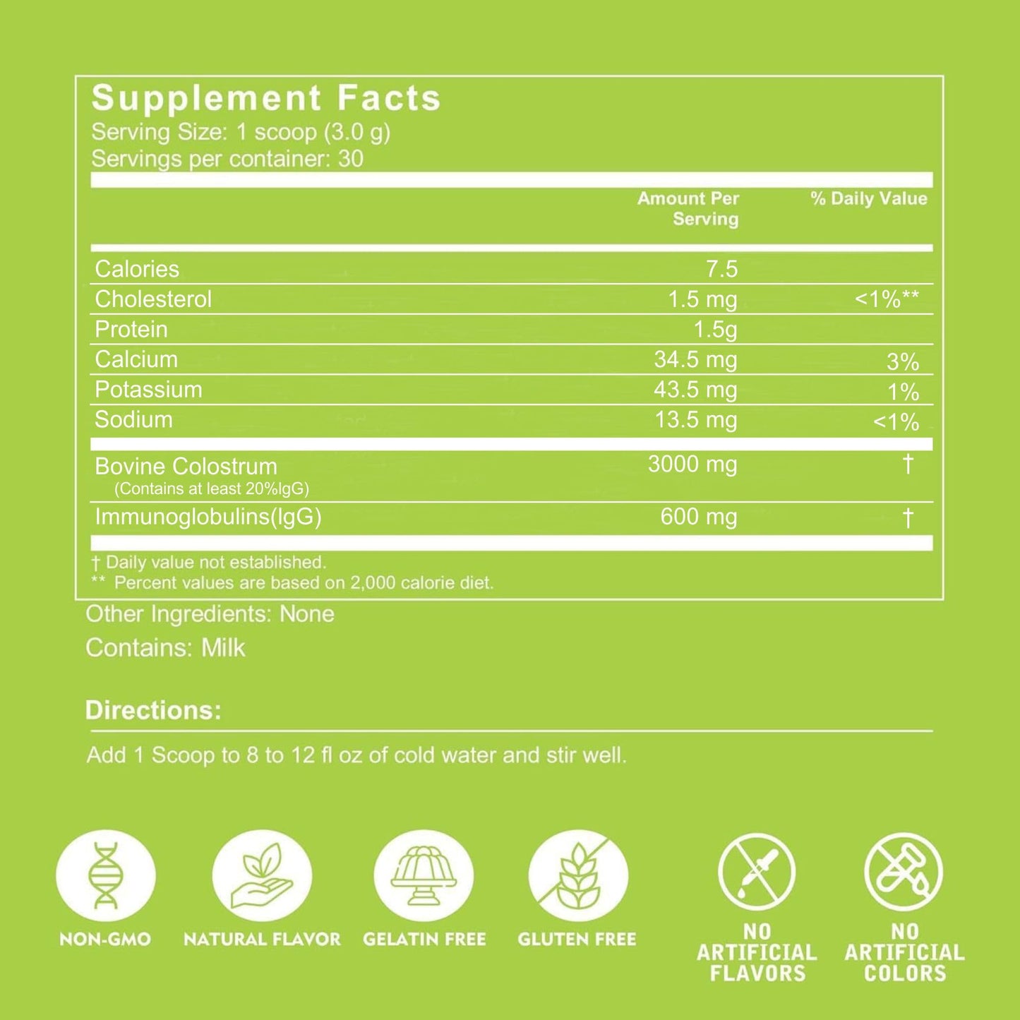 VITINITY Grass Fed Bovine Colostrum Powder 3000 mg – Immune Support & Gut Health | Unflavored 2 Pack