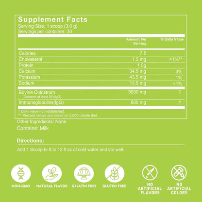 VITINITY Grass Fed Bovine Colostrum Powder 3000 mg – Immune Support & Gut Health | Unflavored 2 Pack