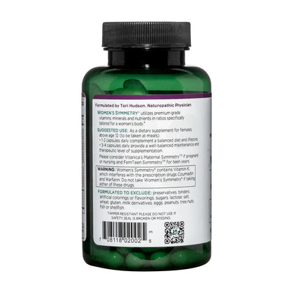 Vitanica Women's Symmetry - High Potency Multivitamin & Mineral (Vegan, 90 Capsules)