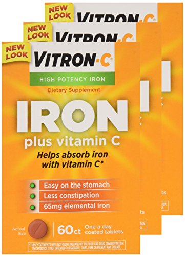VITRON-C High Potency Iron + Vitamin C Tablets – 60 Ea, 3 Pack