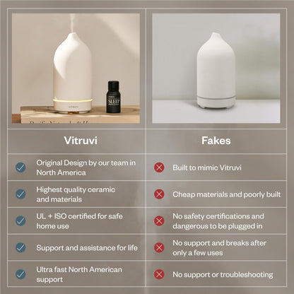Vitruvi Stone Diffuser – Ceramic Ultrasonic Diffuser, 90ml, Black