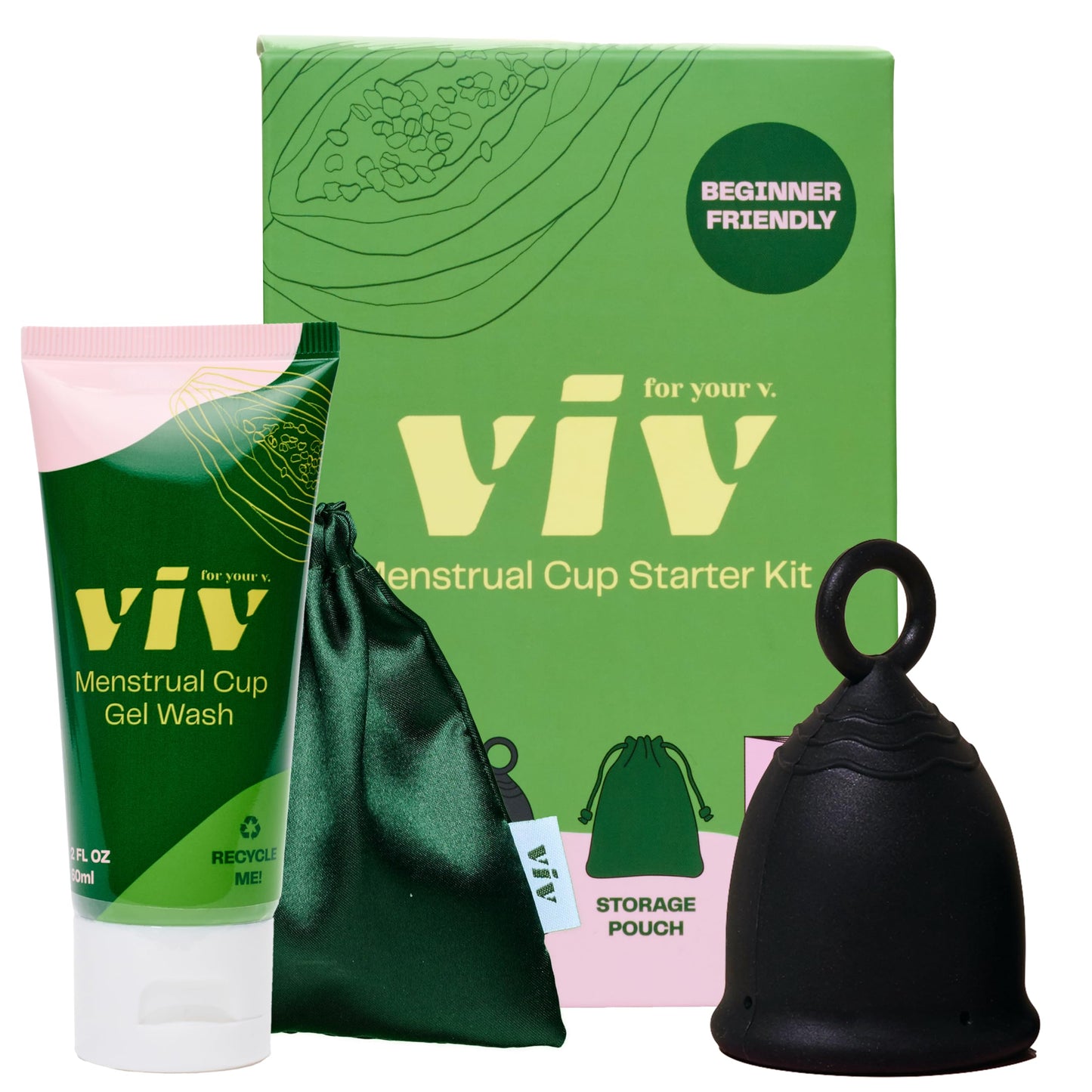 Viv For Your V Premium Soft Menstrual Cup Kit | Reusable 12-Hour Comfort, Medical-Grade Silicone