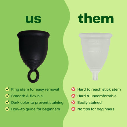 Viv for Your V Small Premium Menstrual Cup | Ring Stem for Easy Removal | Reusable Medical-Grade Silicone