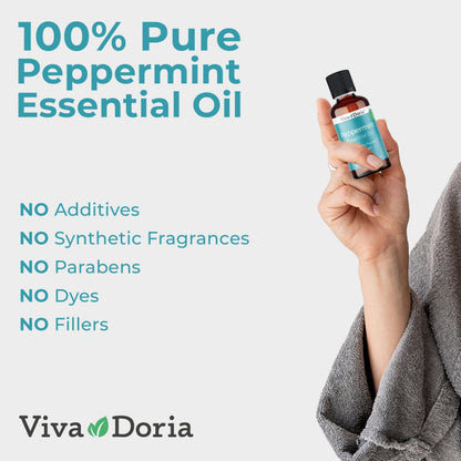 Viva Doria 100% Pure Northwest Peppermint Essential Oil – Undiluted, Food Grade, Steam Distilled, Made in USA, 30 mL