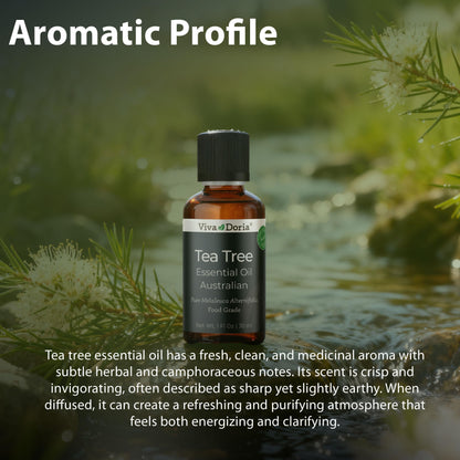 Viva Doria Tea Tree Oil 100% Pure – Australian Tea Tree Essential Oil, 30 ml