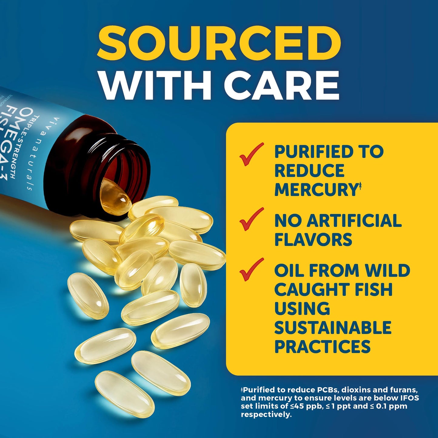 Viva Naturals Triple Strength Omega-3 Fish Oil - 2250 mg Omega-3, 90 Softgels, IFOS Certified