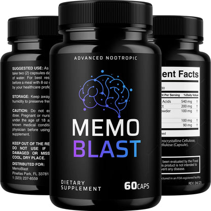 VIVALIS Memo Blast Capsules — 5 Pack Premium Formula for Overall Health & Wellness