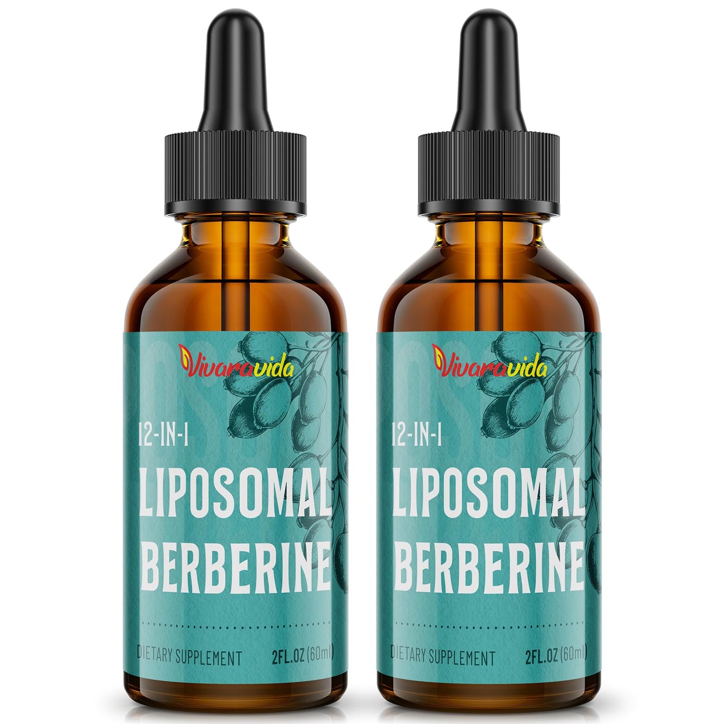 Vivaravida Berberine HCl Drops 3000 mg | Liposomal Berberine HCl Liquid