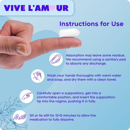 Vive L'Amour 15mg Hyaluronic Acid Vaginal Suppositories – 2-Pack, 24 Count | Continuous Hydration & Moisture