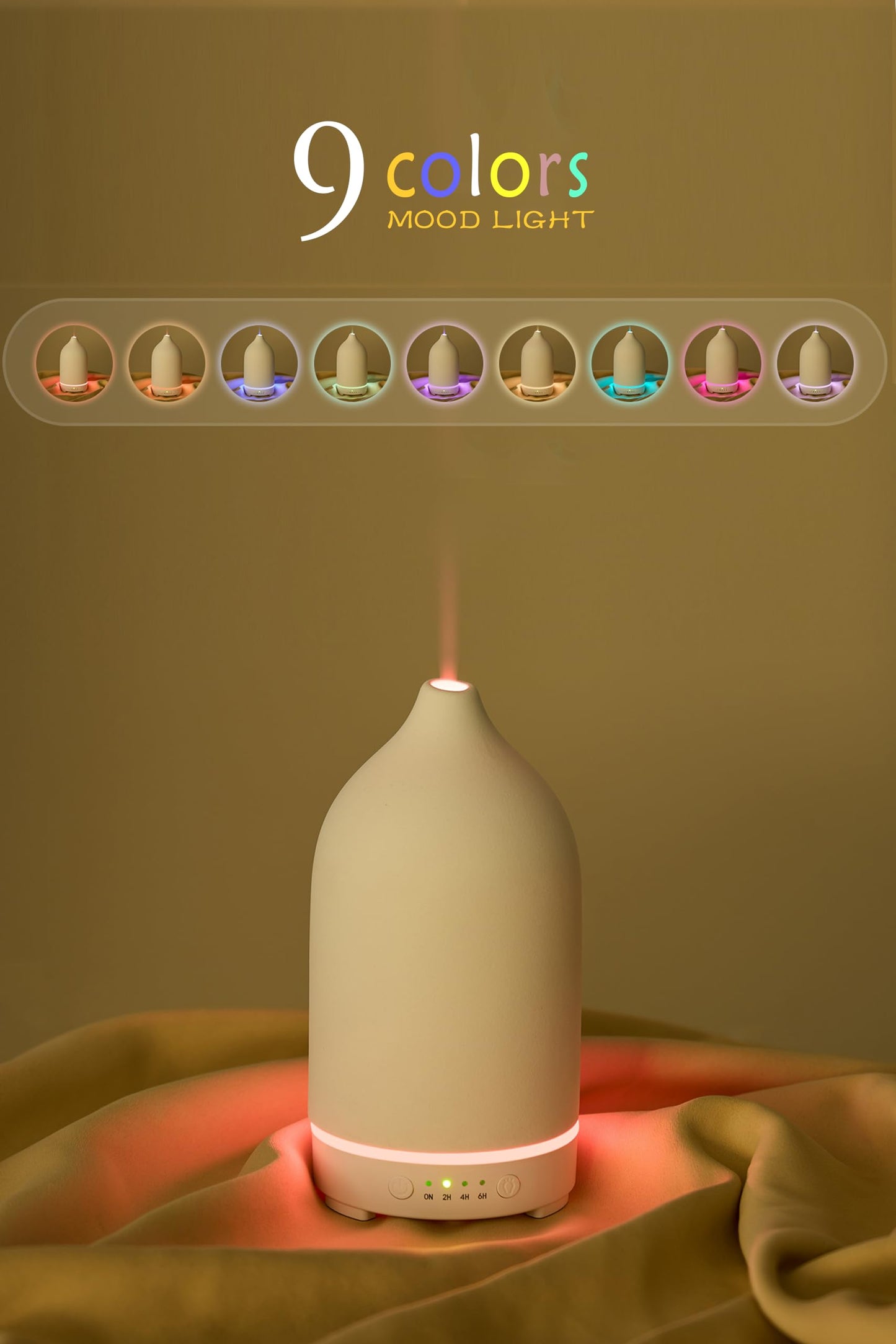 VIVITEST Stone Diffuser 200ML – Ultrasonic Essential Oil Diffuser for Home (White)