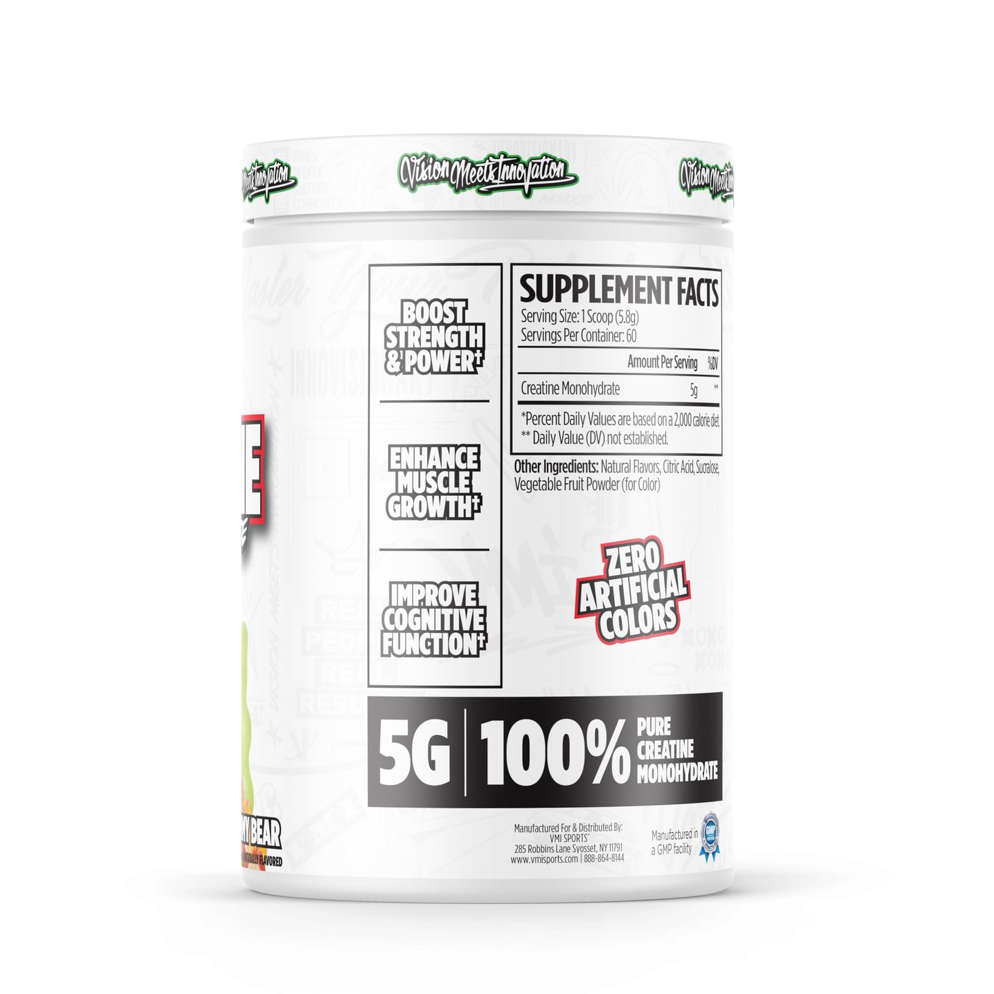 VMI Sports Creatine Monohydrate Powder – 5 g Serving, 60 Servings, Gummy Bear Flavor