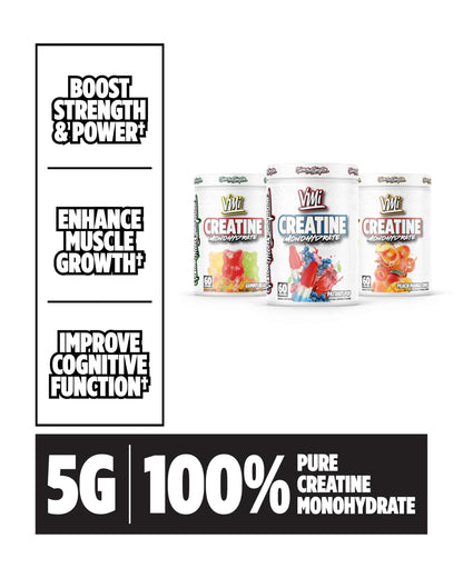 VMI Sports Creatine Monohydrate Powder – 5 g per Serving, 60 Servings, Patriot Pop