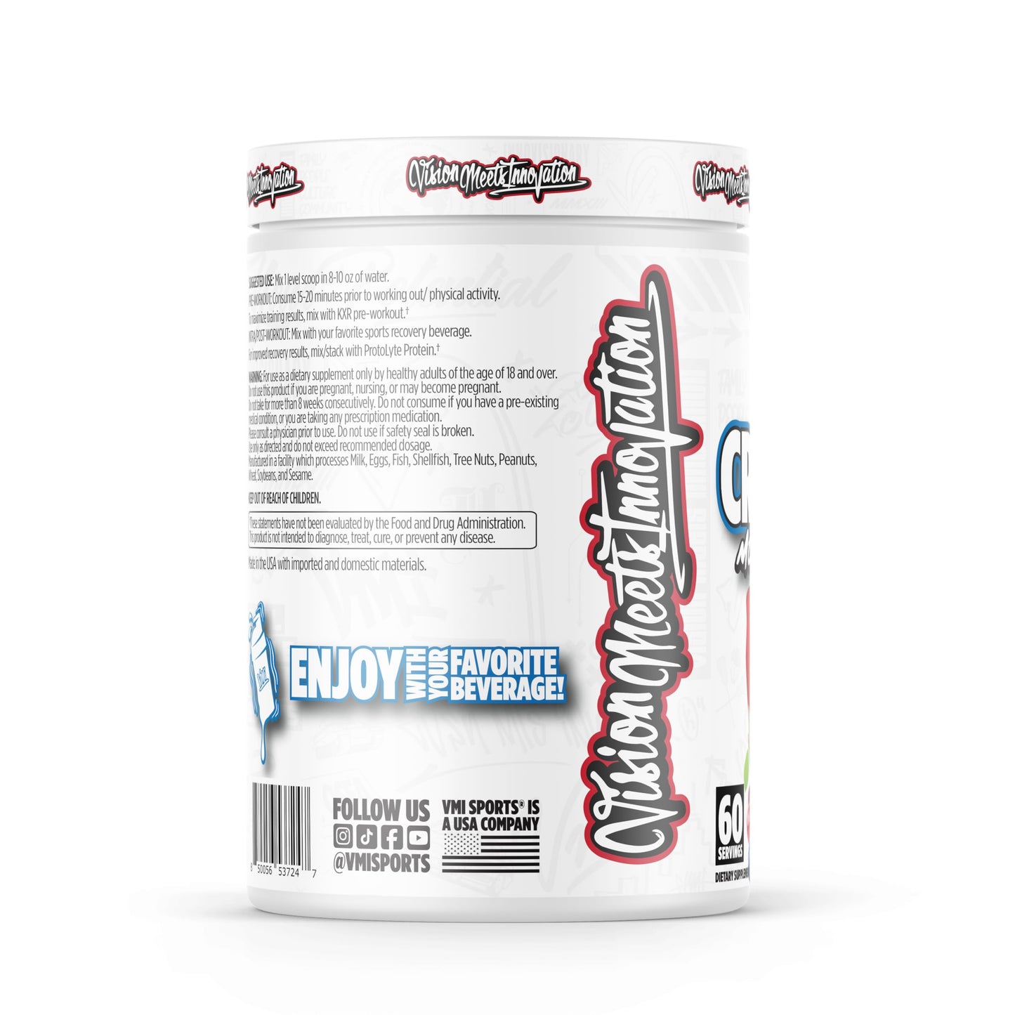 VMI Sports Creatine Monohydrate Powder – 5 g per Serving, 60 Servings, Patriot Pop