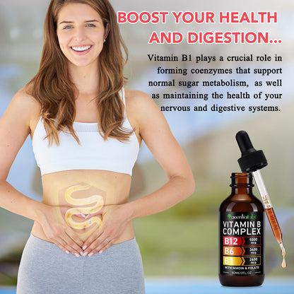 VOGSIG Vitamin B Complex Liquid Drops – Organic B Vitamins for Women, Vegan & Gluten Free