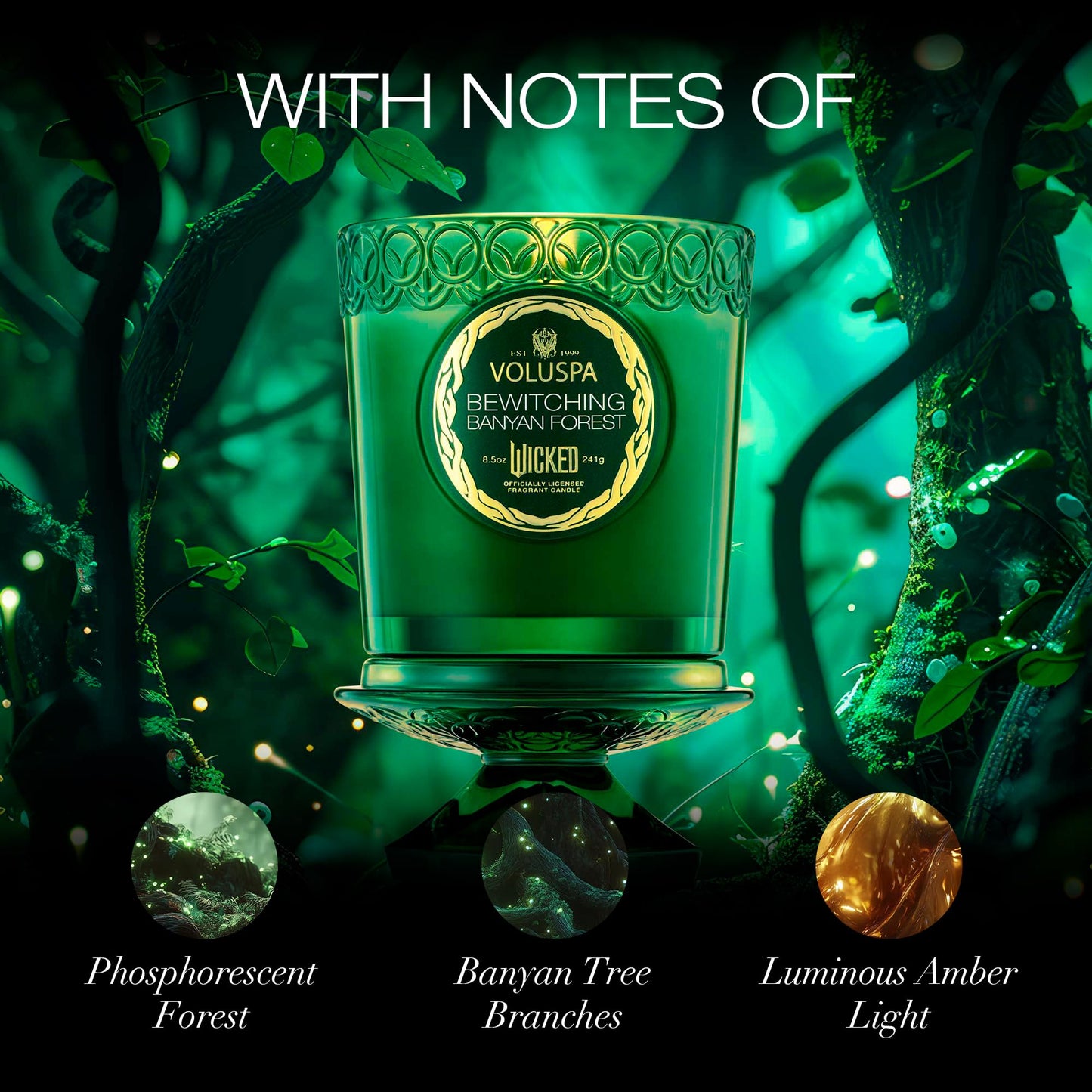 Voluspa Wicked Collection Elphaba Bewitching Banyan Forest Candle – 8.5 oz