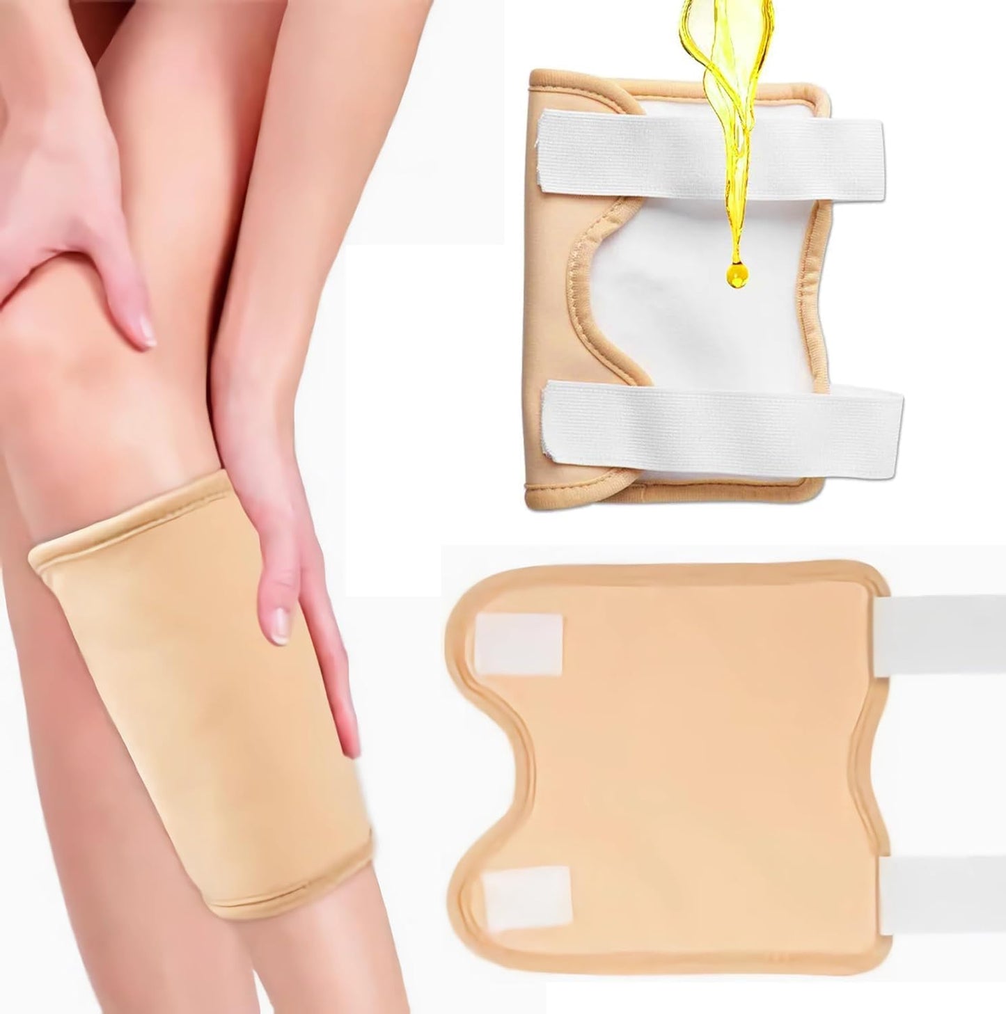 VonTeok 2-Pack Reusable Castor Oil Pack Wrap — Knee & Elbow, No Leakage