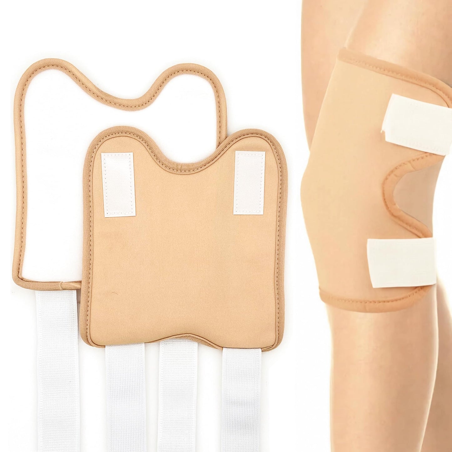 VonTeok 2 Pack Reusable Castor Oil Pack Wraps for Knee, Elbow & Joint Support – Organic Cotton, Adjustable & Waterproof