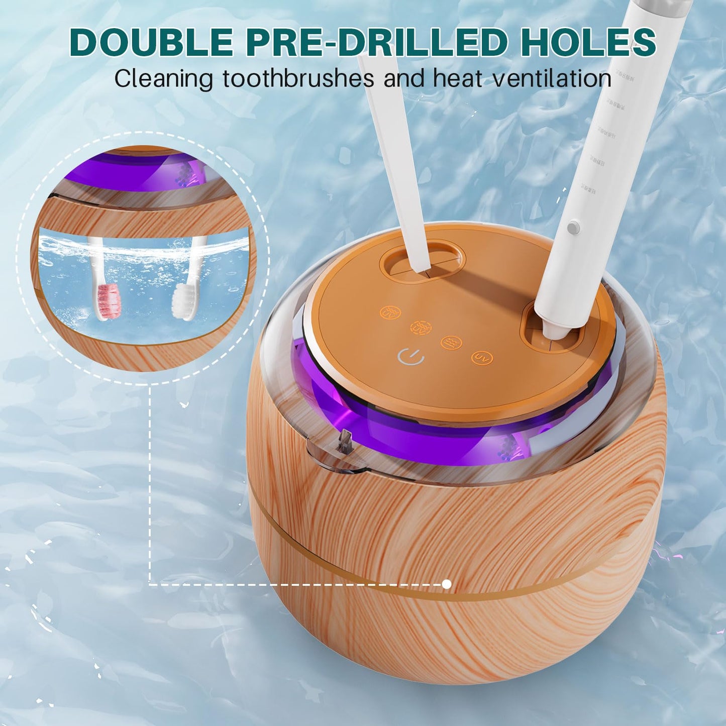 Voraiya Ultrasonic Retainer Cleaner – 360° UV Cleaning, 45kHz Denture & Mouth Guard Cleaner