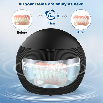 Voraiya Ultrasonic UV Cleaner for Dentures, Aligners, Retainers, Whitening Trays, Night Guards & Jewelry – 42KHz