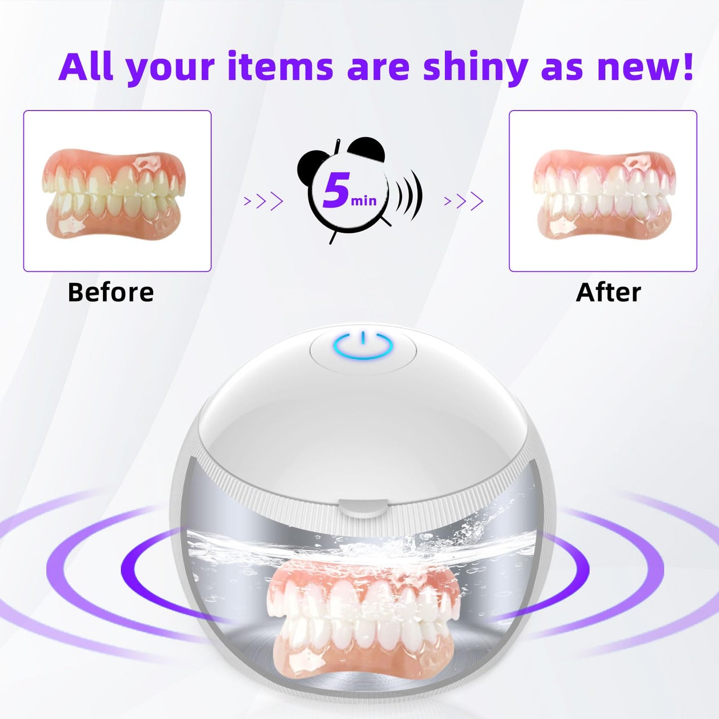 Voraiya Ultrasonic UV Cleaner for Dentures & Dental Appliances - 42KHz