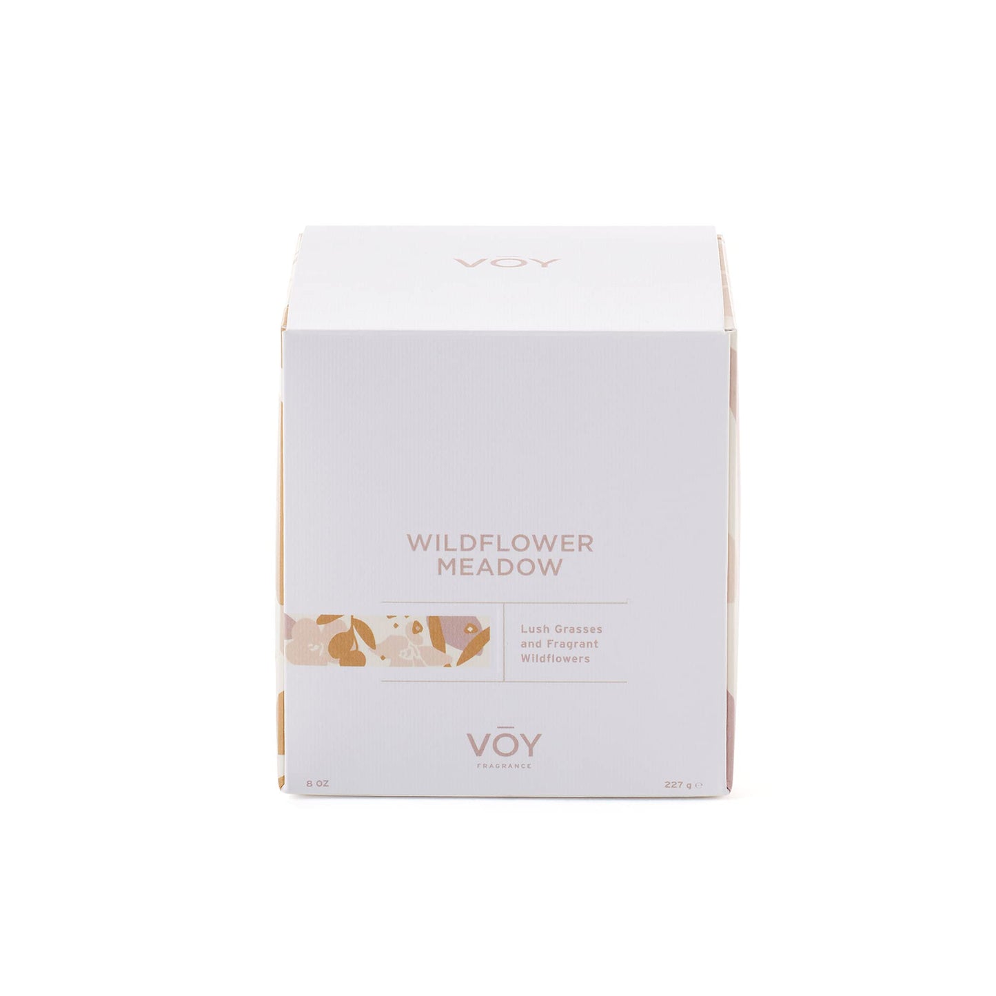 VOY Scented Candle – Floral Wildflower Meadow, 8 oz, 55-Hour Burn, Premium Soy, Gift Packaging
