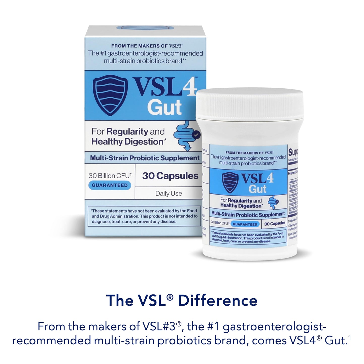 VSL4 Gut Daily Probiotics – 30B CFU, Multi-Strain Digestive Support
