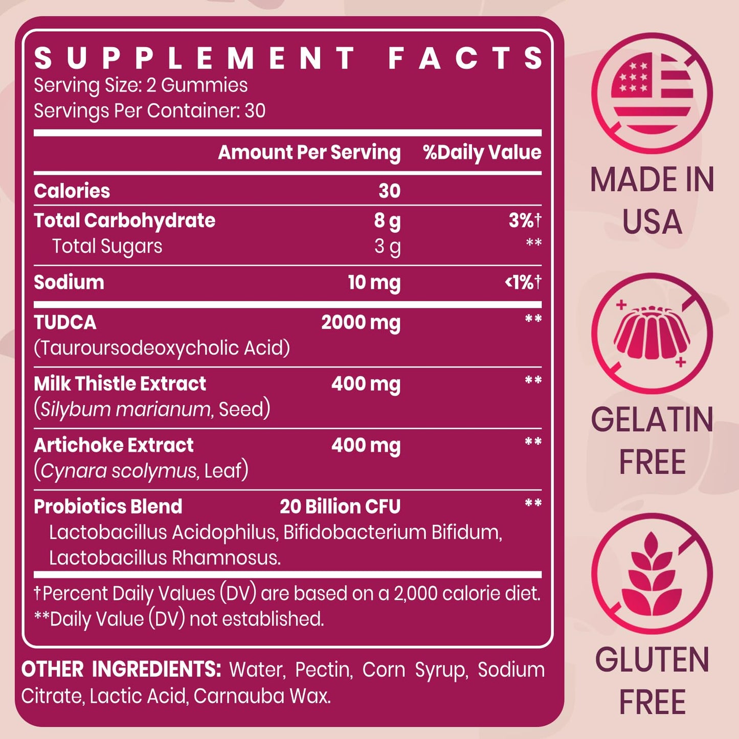 Vylarithonixa Premium TUDCA Gummy Supplement 2000mg - Vegan, 60 Servings