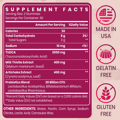 Vylarithonixa Premium TUDCA Gummy Supplement 2000mg - Vegan, 60 Servings