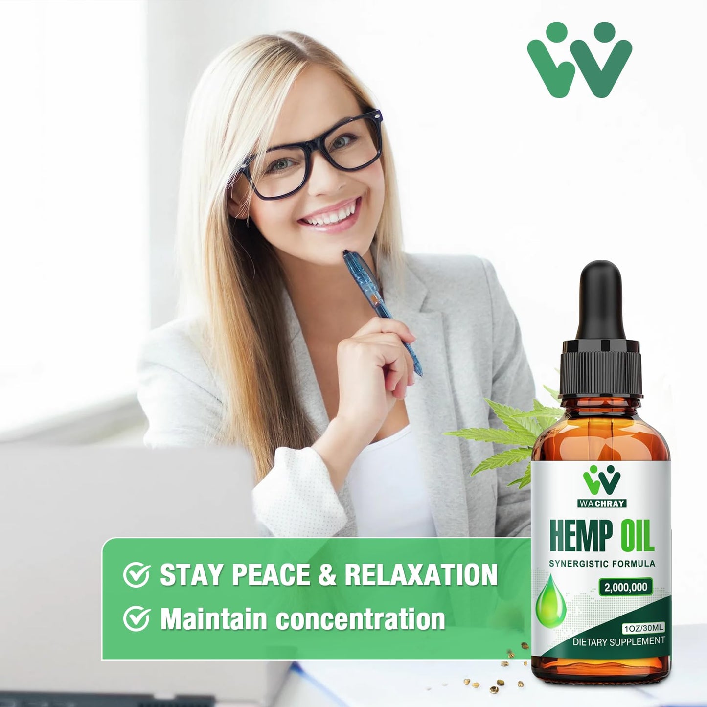 (3 Pack) Hemp Oil Drops – Pain Relief, Skin & Anxiety | 2,000,000 Max Strength, CO2 Extraction, Organic, Vegan