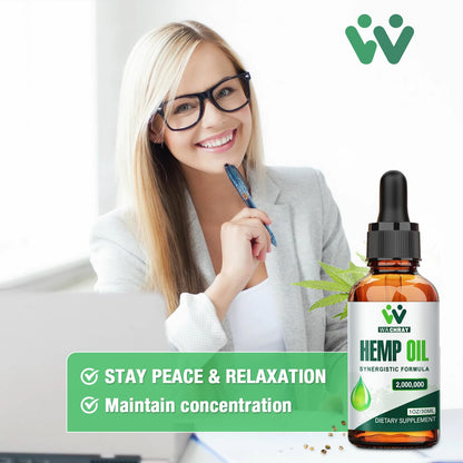 (3 Pack) Hemp Oil Drops – Pain Relief, Skin & Anxiety | 2,000,000 Max Strength, CO2 Extraction, Organic, Vegan