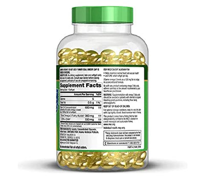 Walgreens Half-The-Size Fish Oil 1200 mg Softgels – 200 Count | Alaskan Wild-Caught