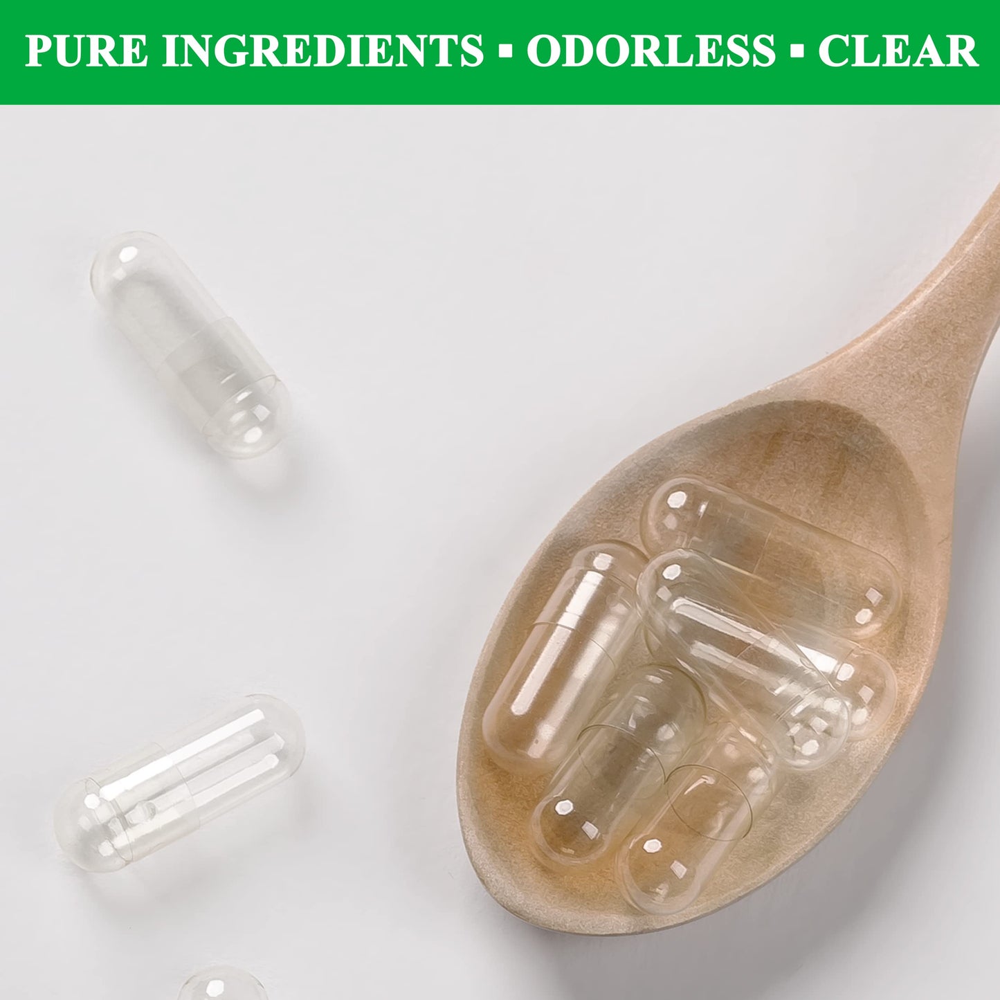 Wananfu Size 000 Vegetarian Empty Capsules (1000 Count) Bundle with Micro Spoon