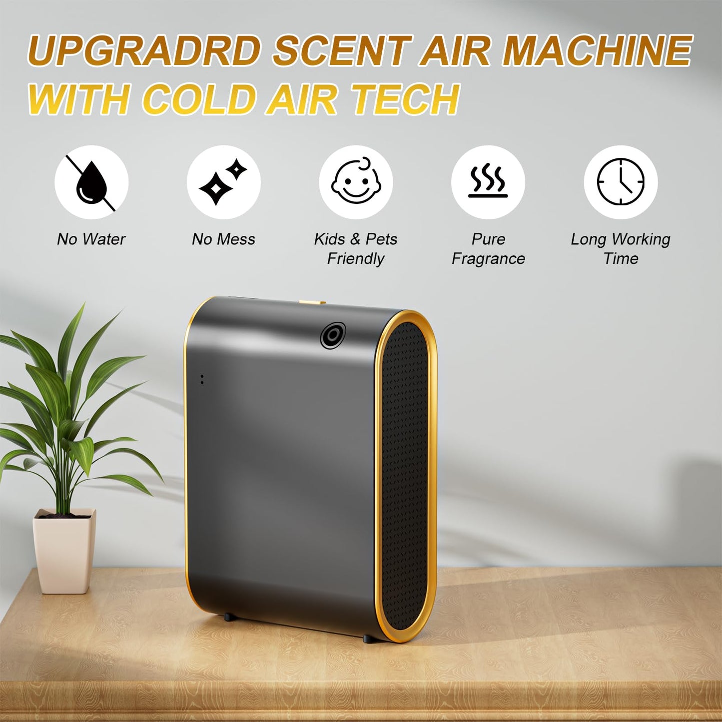 Wankeer Smart Scent Air Machine for Home | 1500 sq ft Diffuser, Bluetooth App, Low Noise (Black)