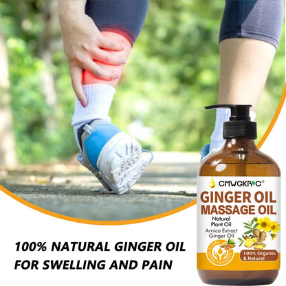 2 Pack Ginger Oil for Massage Therapy - Lymphatic Drainage & Sore Muscle Relief