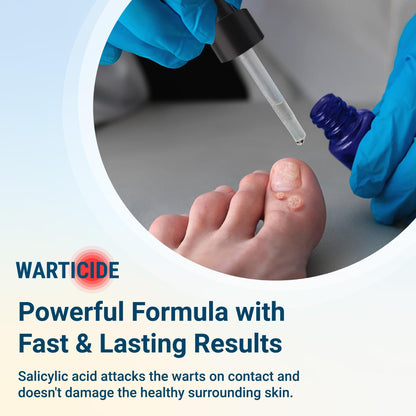 Warticide Liquid Wart Remover – 10% Salicylic Acid, Tea Tree & Cedar Leaf – Genital & Plantar Wart Treatment (USA Made) – 3-Pack