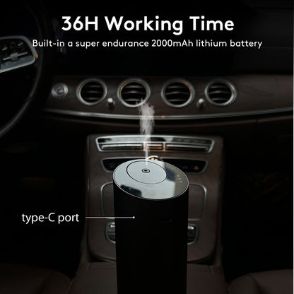 Waterless Car Diffuser with Timer — No Leakage, Battery Powered
