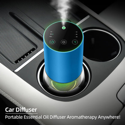 Waterless 100ml Battery Powered Car Diffuser with 7 Color LED Lights, 3 Mist Levels and Timer