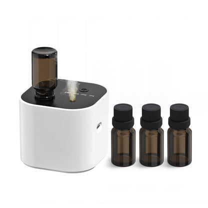 Waterless Battery-Operated Essential Oil Diffuser – 3 Mist Modes, 400 sq ft, White