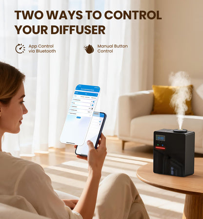 Waterless Essential Oil Diffuser - 5000 Sq Ft Coverage for Large Homes, Hotels & Offices | Bluetooth App Control