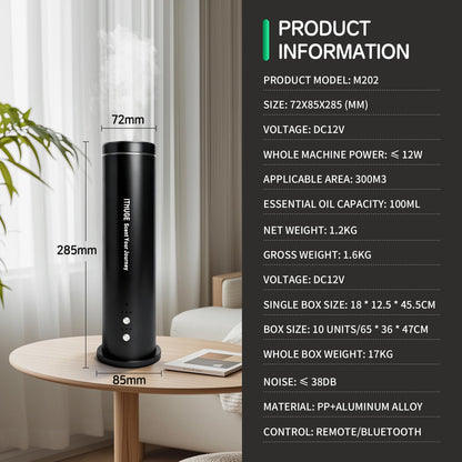 Waterless Essential Oil Diffuser for Large Room – Up to 1200 Sq Ft Coverage, Bluetooth App & Remote (M202B)