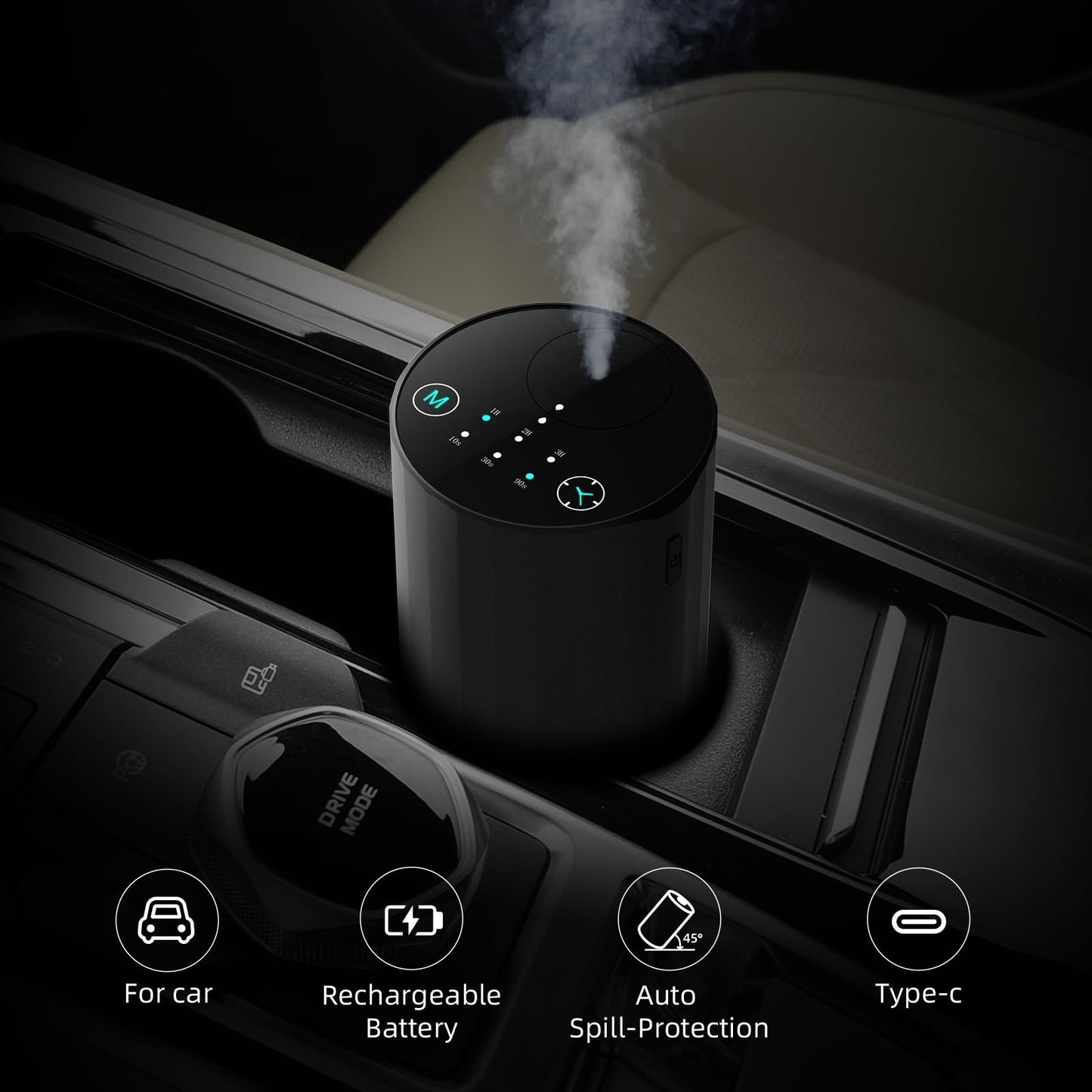 Waterless Essential Oil Diffuser – Portable Nebulizer (Black)