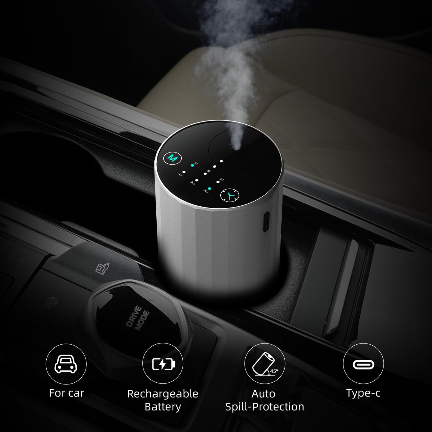 Waterless Essential Oil Diffuser – Portable Nano Mist (Silvery)