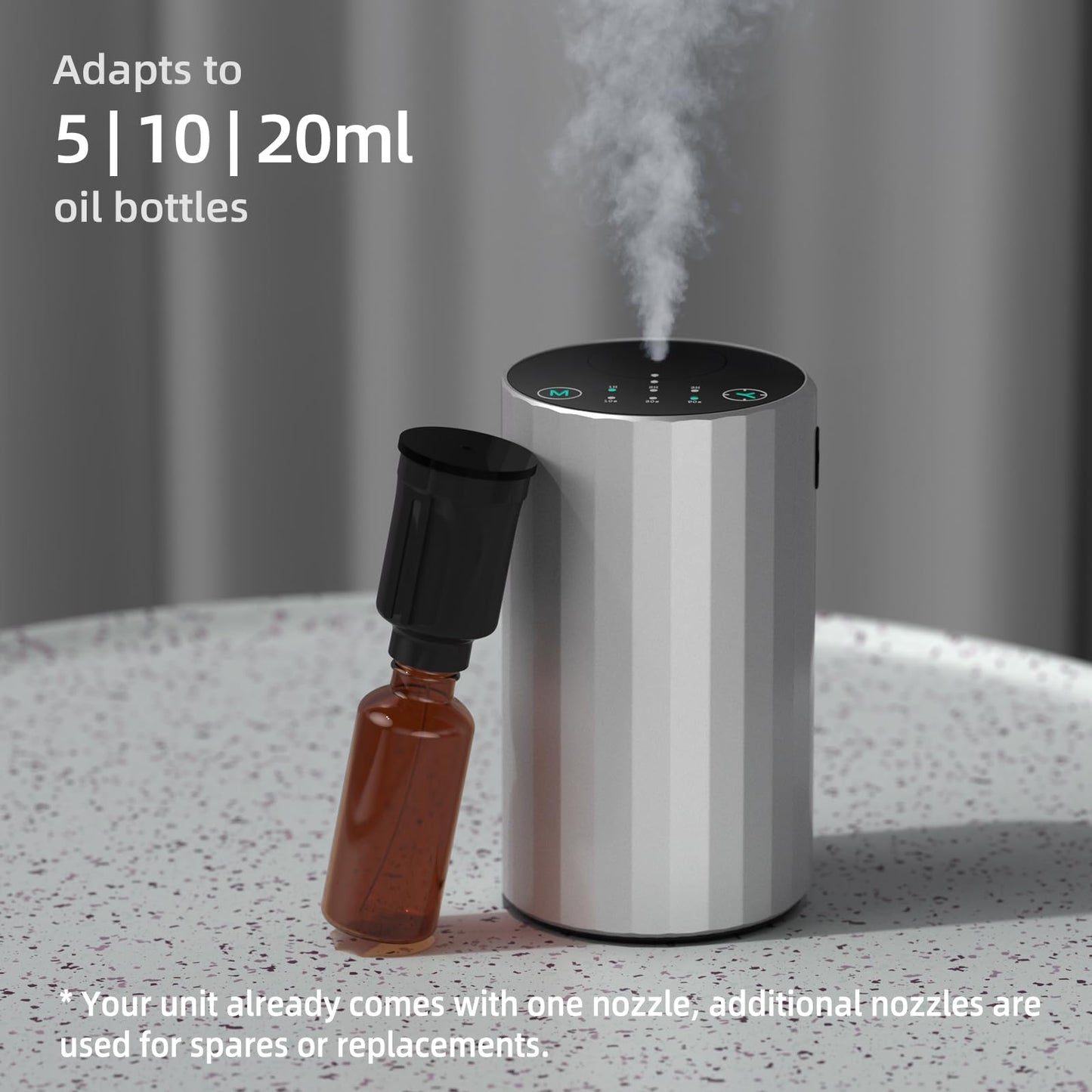Waterless Essential Oil Diffuser – Portable Nano Mist (Silvery)