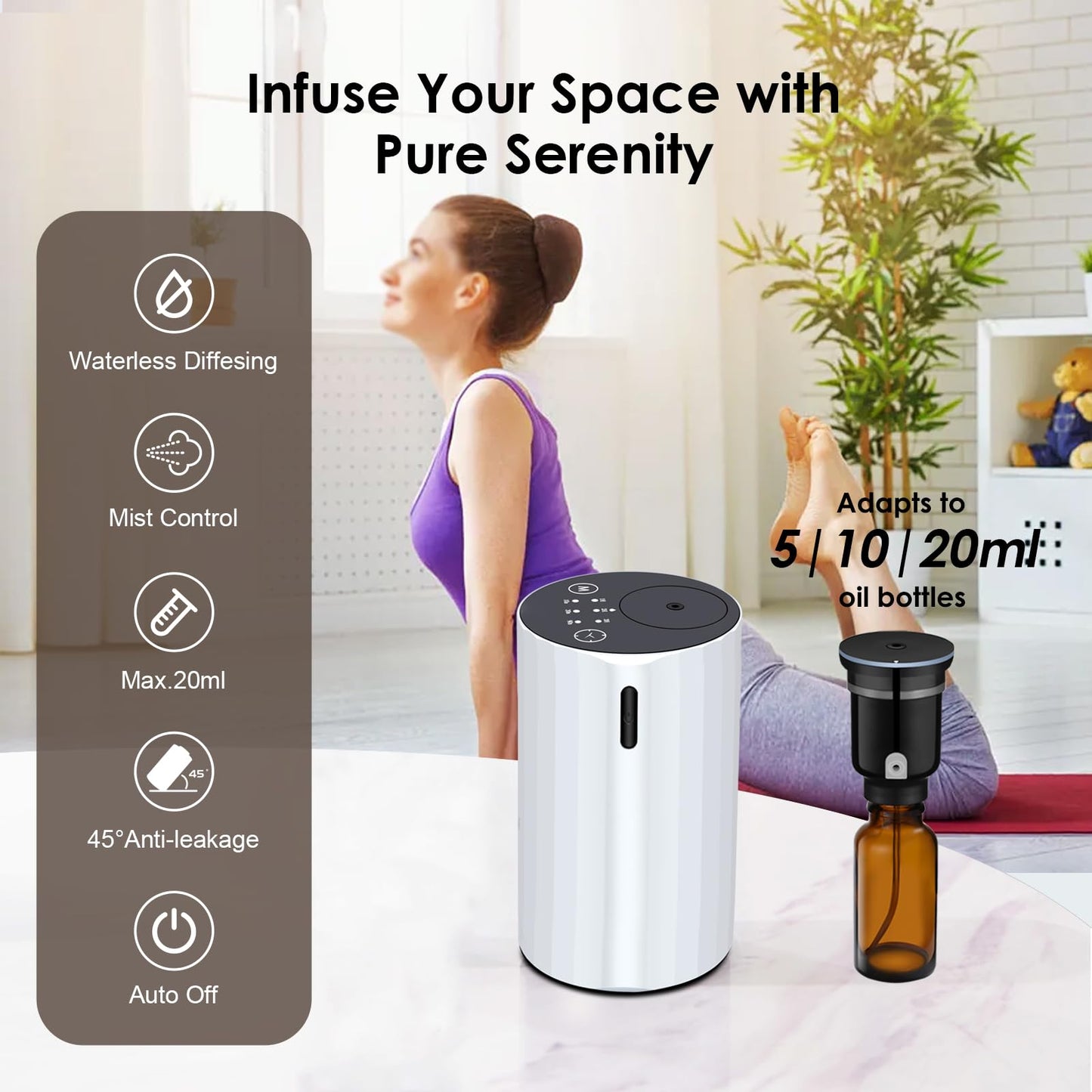 Waterless Essential Oil Diffuser – Portable Nano Mist (White-2)