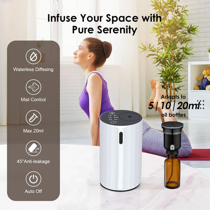 Waterless Essential Oil Diffuser – Portable Nano Mist (White-2)